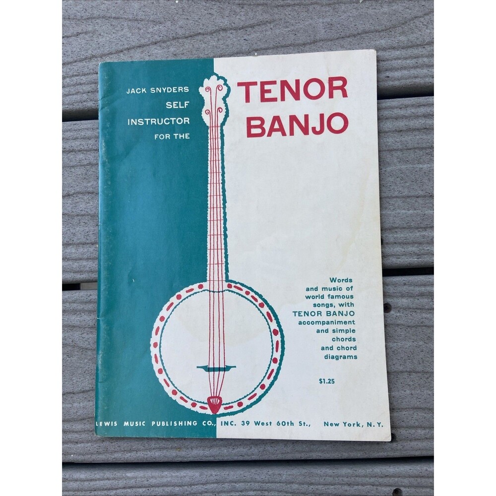 1955 Vintage Tenor Banjo Self Instructor Chords Method Book Jack Snyder Sheet